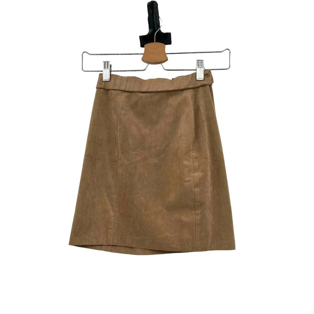 Aritzia Wilfred Free Vegan Suede Tan Straight Skirt Size 2‎